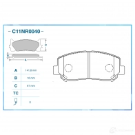 Тормозные колодки дисковые, комплект CWORKS 1439703387 7H51 O6 C11NR0040 - Изображение 2