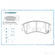 Тормозные колодки дисковые, комплект CWORKS 1 V848T 1439703393 C11NR0037 - Изображение 2