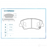 Тормозные колодки дисковые, комплект CWORKS C11NR0032 1439703407 CKO OQ1 - Изображение 2