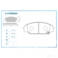 Тормозные колодки дисковые, комплект CWORKS C11NR0026 1439703415 5GVOX V - Изображение 2
