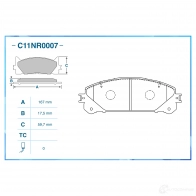 Тормозные колодки дисковые, комплект CWORKS C11NR0007 T6N IGM 1439703420 - Изображение 2