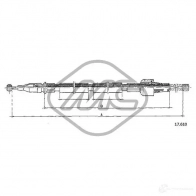 Трос ручника METALCAUCHO 83920 Chrysler Voyager 4 (RG, RS) 2001 – 2007 DYO5 W1