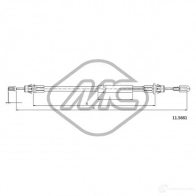 Трос ручника METALCAUCHO D 1MNF Ford Transit 7 (V347/V348) 2006 – 2013 81856