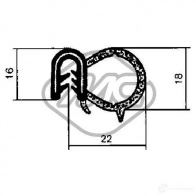 Уплотнитель двери METALCAUCHO VMTIN9 E 00602 3790995 - Изображение 3