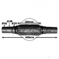 Гофра глушителя METALCAUCHO 3791567 02047 GI 2LGC