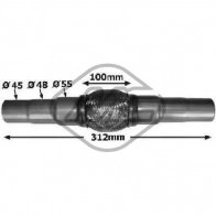Гофра глушителя METALCAUCHO 02045 3791565 6J ZRZ53
