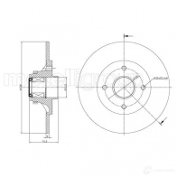 Тормозной диск METELLI 8032747201947 K 8RI37 23-0236 Renault Clio 2 (CB, SB) 1998 – 2005