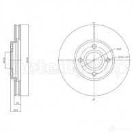 Тормозной диск METELLI Ford EcoSport 2 (CWB, CR1) Кроссовер 1.0 EcoBoost 125 л.с. 2013 – 2024 EO9M YK 23-1768C