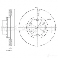 Тормозной диск METELLI Toyota Hiace (XH10) 4 Фургон 2.5 D 4D (KLH12. KLH22) 88 л.с. 2001 – 2006 8032747131206 4XS1 YC2 23-1630