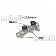 Главный тормозной цилиндр METELLI Chevrolet Spark 2 (M200, M250) Хэтчбек 1.0 Sx 63 л.с. 2005 – наст. время 8032747094808 EB9S G2X 05-0514