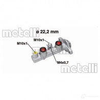 Главный тормозной цилиндр METELLI 05-0765 8032747044780 OJH4E K5 1208544