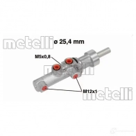 Главный тормозной цилиндр METELLI 05-0752 Mercedes Sprinter (906) 2 Фургон 3.5 (3T) 224 (9013) 258 л.с. 2006 – 2024 8032747044629 S8ICE JW