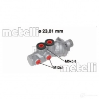 Главный тормозной цилиндр METELLI IOQ SN Peugeot 207 1 (WA, WC, PF1) Хэтчбек 1.6 16V RC 174 л.с. 2007 – наст. время 05-0695 8032747044407