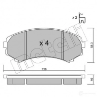 Тормозные колодки дисковые, комплект METELLI 24066 22-0399-0 2348 8 1212352