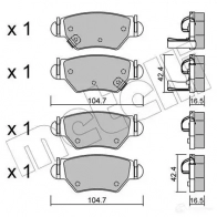 Тормозные колодки дисковые, комплект METELLI 23 052 23053 Opel Astra (G) 2 Купе 2.2 16V (F07) 147 л.с. 2000 – 2005 22-0259-0