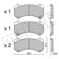 Тормозные колодки дисковые, комплект METELLI D9A6L L Nissan GT-R (R35) 1 Купе 3.8 V6 540 л.с. 2012 – 2025 22-1156-0