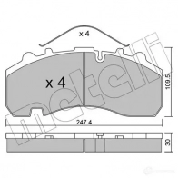 Тормозные колодки дисковые, комплект METELLI 2916 7 1212613 22-0596-0 29307