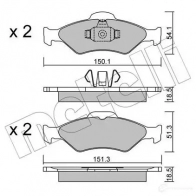 Тормозные колодки дисковые, комплект METELLI 2320 0 22-0315-0 23201 Ford Fiesta 4 (DX, JA, JB) Хэтчбек 1.8 DI 75 л.с. 2000 – 2002