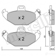 Тормозные колодки дисковые, комплект METELLI 21 964 21965 Renault Laguna (B56) 1 Хэтчбек 2.0 140 л.с. 1995 – 2001 22-0634-0