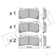 Тормозные колодки дисковые, комплект METELLI 22-1157-0 X4S GV8 Nissan GT-R (R35) 1 Купе 3.8 V6 540 л.с. 2012 – 2025