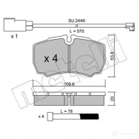 Тормозные колодки дисковые, комплект METELLI 2 9123 22-0604-2K 1212624 1B50H8