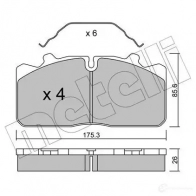 Тормозные колодки дисковые, комплект METELLI 1212590 22-0582-0 GE4OBK 29 088