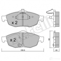 Тормозные колодки дисковые, комплект METELLI 239 51 Chrysler Sebring 2 (JR) Седан 2.7 V6 24V 203 л.с. 2001 – 2007 23952 22-0715-0