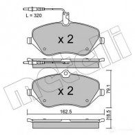 Тормозные колодки дисковые, комплект METELLI 241 33 24174 Citroen C5 3 (RW, PF3) Универсал 3.0 V6 211 л.с. 2008 – 2025 22-0601-1