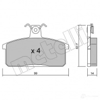 Тормозные колодки дисковые, комплект METELLI 22-0026-4 24663 2141 8 1211741