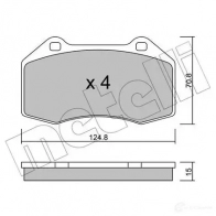 Тормозные колодки дисковые, комплект METELLI 2 4162 1212675 1VTS2 22-0651-0
