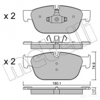 Тормозные колодки дисковые, комплект METELLI 1212935 2506 9 22-0854-0 25070