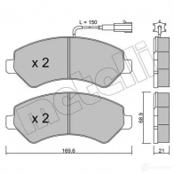 Тормозные колодки дисковые, комплект METELLI 22-0709-2 PMA9QA T Peugeot Boxer 3 (290) 2014 – 2020 8032747138632