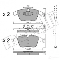 Тормозные колодки дисковые, комплект METELLI 22-0675-5K Peugeot 508 1 (8D) Седан 1.6 THP 150 л.с. 2010 – 2024 OF9NOL 243 32