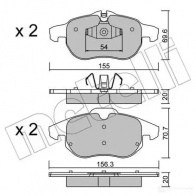 Тормозные колодки дисковые, комплект METELLI Fiat Croma (194) 2 2005 – 2010 2340 3 22-0540-4 3H27GK