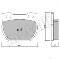 Тормозные колодки дисковые, комплект METELLI 2347 1 WJ64KV Land Rover Defender 1 (L316) Внедорожник 2.4 Td4 4x4 (L316) 122 л.с. 2007 – 2016 22-0354-1