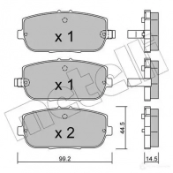 Тормозные колодки дисковые, комплект METELLI 242 98 22-0871-0 24299 Mazda MX-5 (ND) 4 Тарга 1.5 (ND6E) 132 л.с. 2018 – 2025