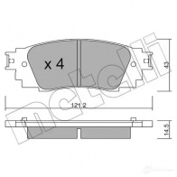 Тормозные колодки дисковые, комплект METELLI Lexus RX (AL20) 4 Внедорожник 3.5 350 4WD (GGL25) 295 л.с. 2015 – наст. время 22-1089-0 QKHY6 2 2434