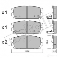 Тормозные колодки дисковые, комплект METELLI 22-0507-0 238 13 24201 1212466