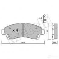 Тормозные колодки дисковые, комплект METELLI 23 678 22-0395-0 1212348 AIHSL
