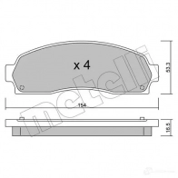 Тормозные колодки дисковые, комплект METELLI Ford Explorer 2 (EX, UN150) Внедорожник 4.0 V6 4WD 207 л.с. 1996 – 2001 XI21160 250 68 22-0685-0