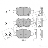 Тормозные колодки дисковые, комплект METELLI 22-1213-0 Opel Mokka (X) 1 Кроссовер 1.6 CDTI 4x4 (_76) 110 л.с. 2018 – 2025 YZMOX O