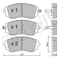 Тормозные колодки дисковые, комплект METELLI 23866 23 865 22-0500-0 Subaru Legacy (BR) 5 Универсал 2.0 D AWD 150 л.с. 2009 – 2014