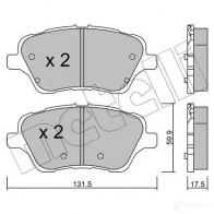 Тормозные колодки дисковые, комплект METELLI 22-0976-0 25135 Ford B-Max 1 (CB2, JK) Минивэн 1.6 Duratorq TDCi 95 л.с. 2012 – наст. время 25 134