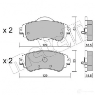 Тормозные колодки дисковые, комплект METELLI 25221 22-0949-0 1213041 25 220