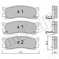 Тормозные колодки дисковые, комплект METELLI 1212434 215 69 22-0478-0 21570