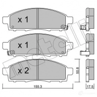 Тормозные колодки дисковые, комплект METELLI Mitsubishi L200 5 (KJ, KK, KL) Пикап 2.4 132 л.с. 2014 – наст. время 250 87 25088 22-0791-1