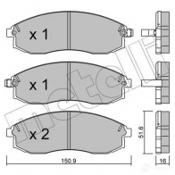 Тормозные колодки дисковые, комплект METELLI Mitsubishi L200 3 (K7T, K6T) Пикап 22-0306-1 2 3086 23316