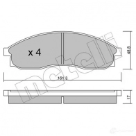 Тормозные колодки дисковые, комплект METELLI 22-0740-0 2491 9 26ZHKI 1212795