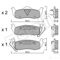 Тормозные колодки дисковые, комплект METELLI Jeep Grand Cherokee (WH, WK) 3 Внедорожник 4.7 V8 4x4 303 л.с. 2007 – 2010 24258 22-0720-0 2 4111