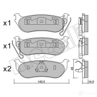 Тормозные колодки дисковые, комплект METELLI 24 355 1212647 22-0627-0 24356